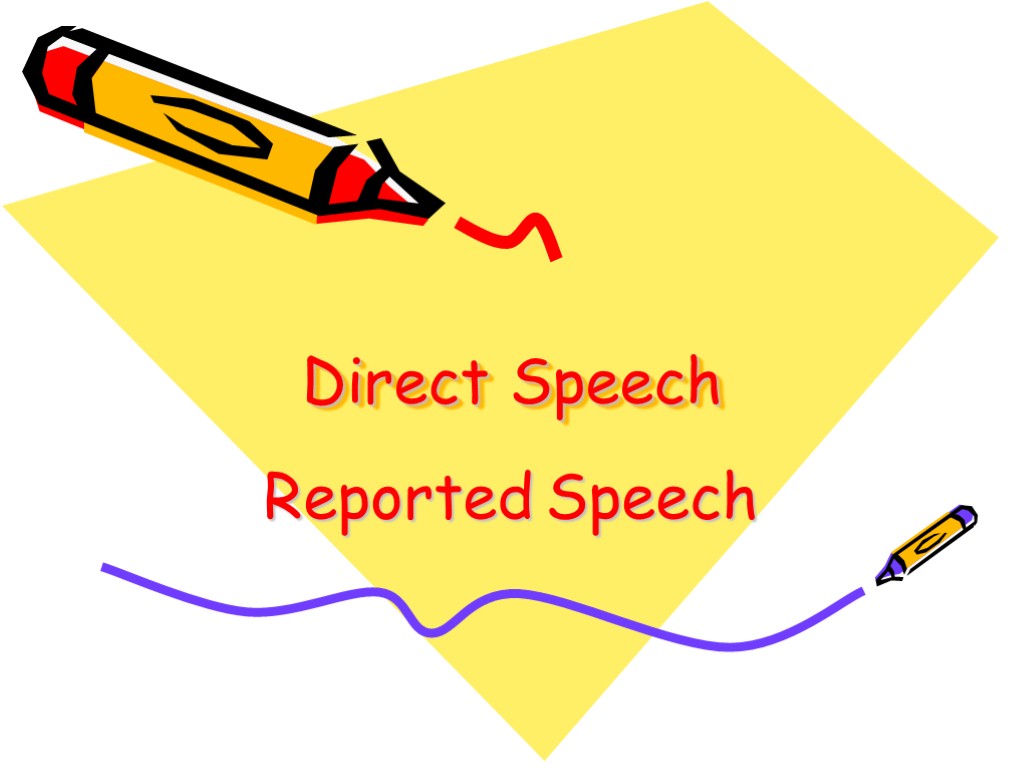 Direct Speech Reported Speech